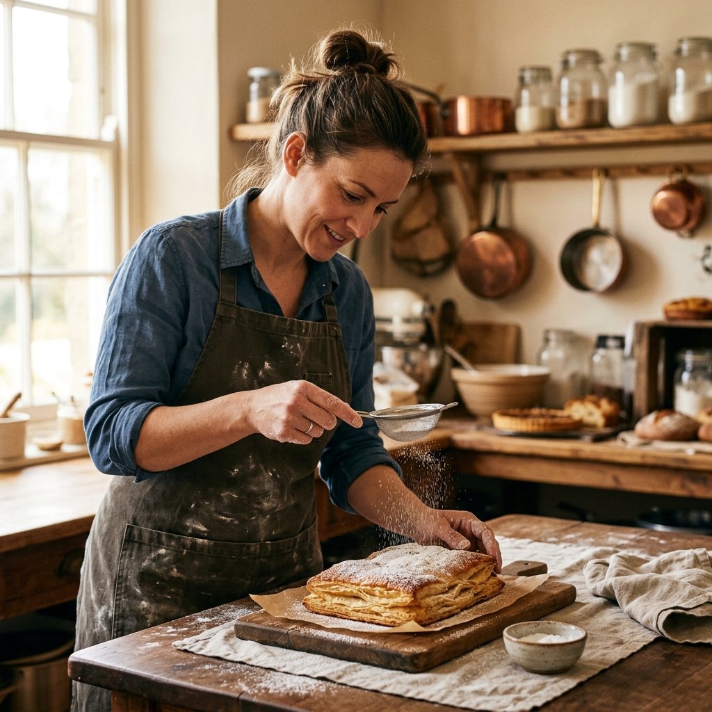 Artisan pastry chef delicately shaping dough at Sweet Spot